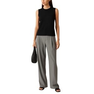 Enza Costa Small Black Cotton Cashmere Sleeveless Tank Top Luxury NWT $195